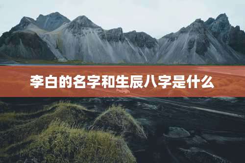 李白的名字和生辰八字是什么