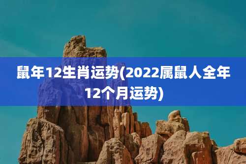 鼠年12生肖运势(2022属鼠人全年12个月运势)