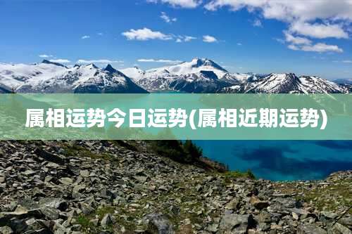 属相运势今日运势(属相近期运势)