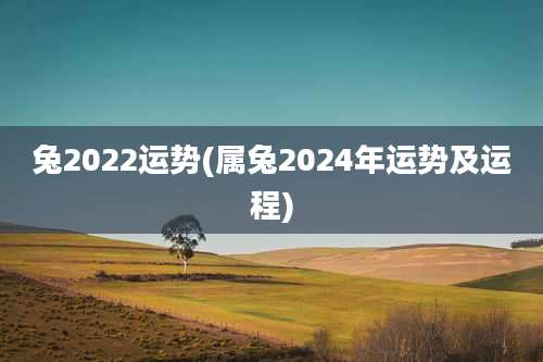 兔2022运势(属兔2024年运势及运程)