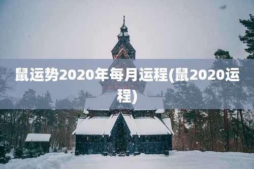 鼠运势2020年每月运程(鼠2020运程)