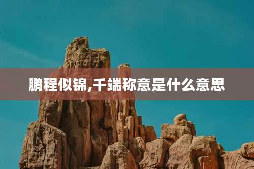 鹏程似锦,千端称意是什么意思