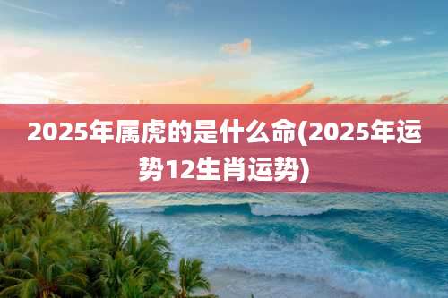 2025年属虎的是什么命(2025年运势12生肖运势)
