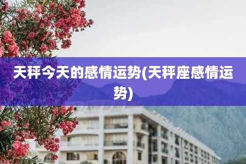 天秤今天的感情运势(天秤座感情运势)