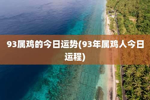 93属鸡的今日运势(93年属鸡人今日运程)