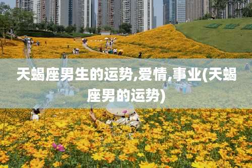 天蝎座男生的运势,爱情,事业(天蝎座男的运势)