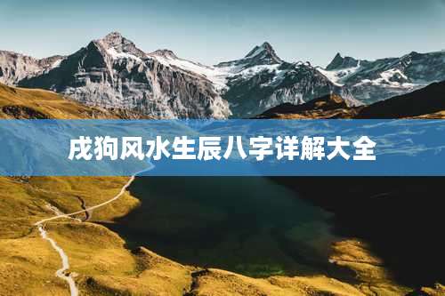 戌狗风水生辰八字详解大全