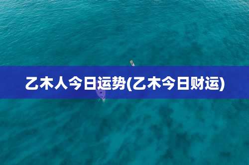 乙木人今日运势(乙木今日财运)