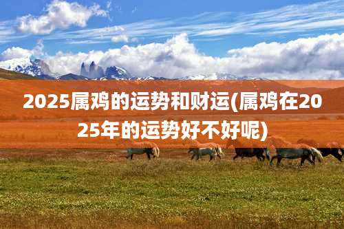 2025属鸡的运势和财运(属鸡在2025年的运势好不好呢)
