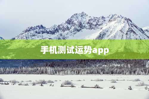 手机测试运势app