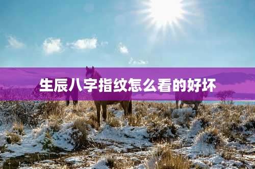 生辰八字指纹怎么看的好坏