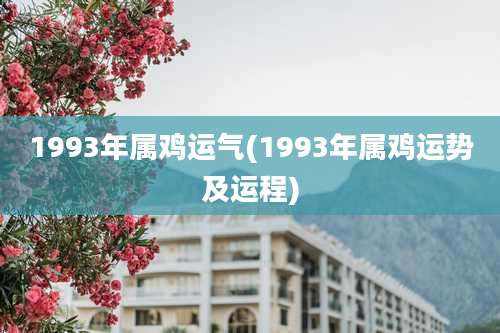 1993年属鸡运气(1993年属鸡运势及运程)