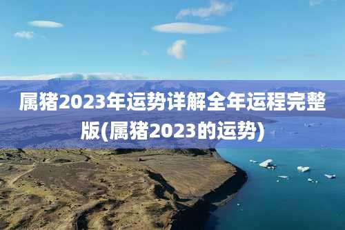 属猪2023年运势详解全年运程完整版(属猪2023的运势)