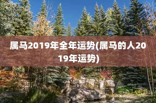 属马2019年全年运势(属马的人2019年运势)