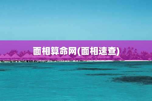 面相算命网(面相速查)