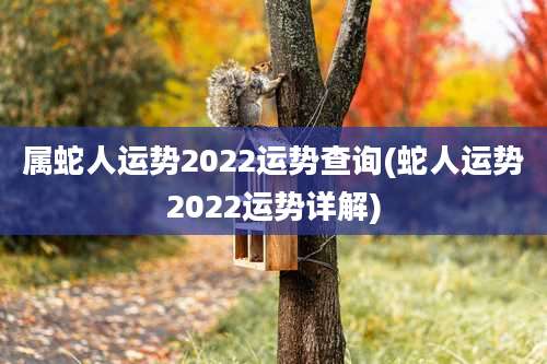 属蛇人运势2022运势查询(蛇人运势2022运势详解)