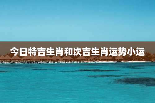 今日特吉生肖和次吉生肖运势小运