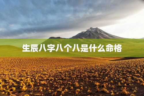 生辰八字八个八是什么命格