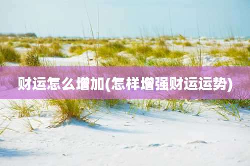 财运怎么增加(怎样增强财运运势)