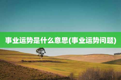 事业运势是什么意思(事业运势问题)