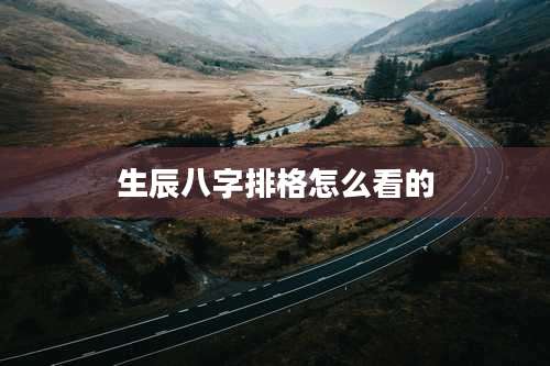生辰八字排格怎么看的