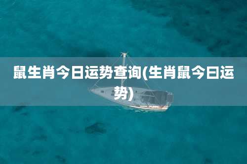 鼠生肖今日运势查询(生肖鼠今曰运势)