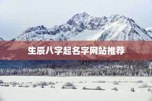生辰八字起名字网站推荐