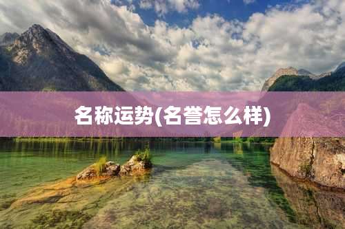 名称运势(名誉怎么样)