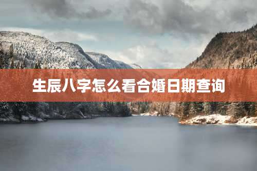 生辰八字怎么看合婚日期查询