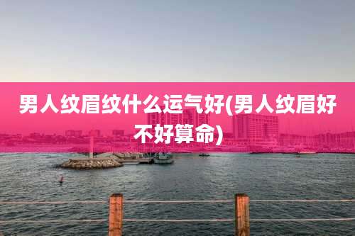 男人纹眉纹什么运气好(男人纹眉好不好算命)