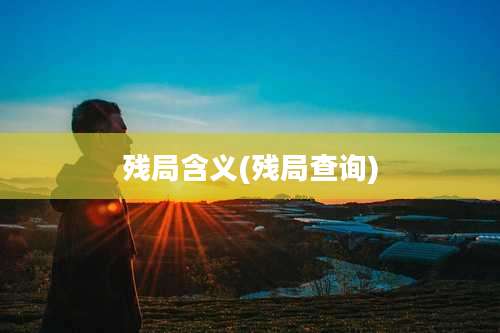 残局含义(残局查询)