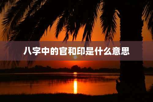八字中的官和印是什么意思