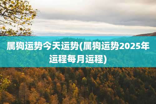 属狗运势今天运势(属狗运势2025年运程每月运程)
