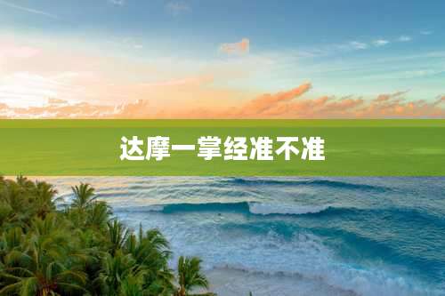 达摩一掌经准不准