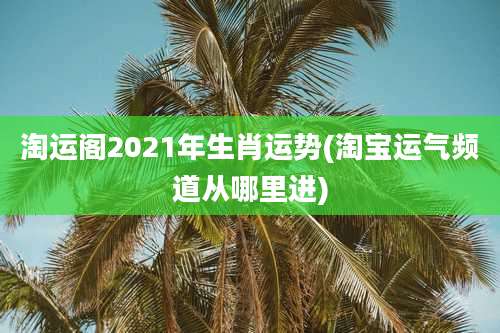 淘运阁2021年生肖运势(淘宝运气频道从哪里进)