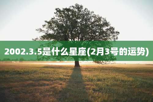 2002.3.5是什么星座(2月3号的运势)
