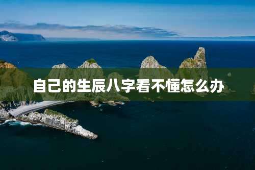 自己的生辰八字看不懂怎么办
