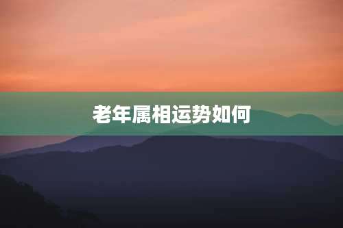 老年属相运势如何