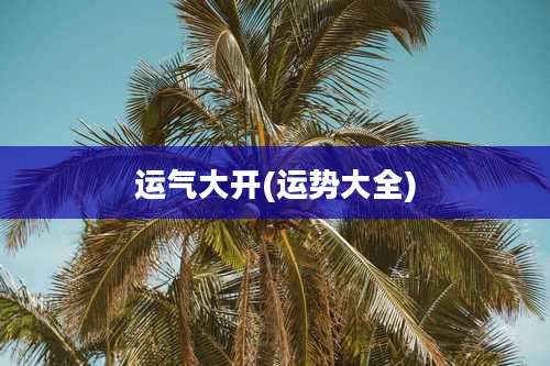 运气大开(运势大全)
