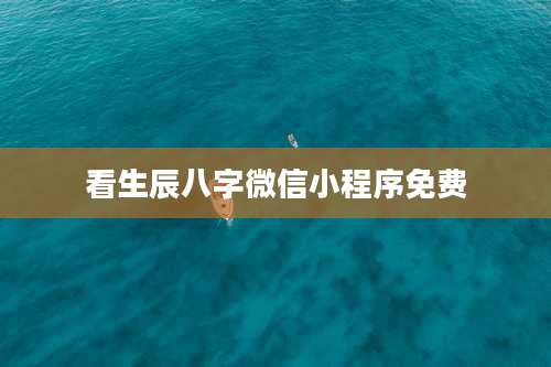 看生辰八字微信小程序免费