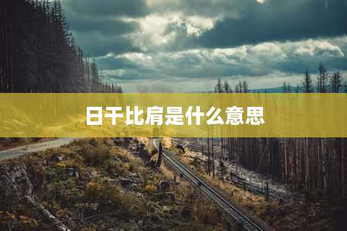 日干比肩是什么意思