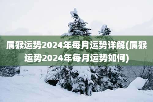属猴运势2024年每月运势详解(属猴运势2024年每月运势如何)