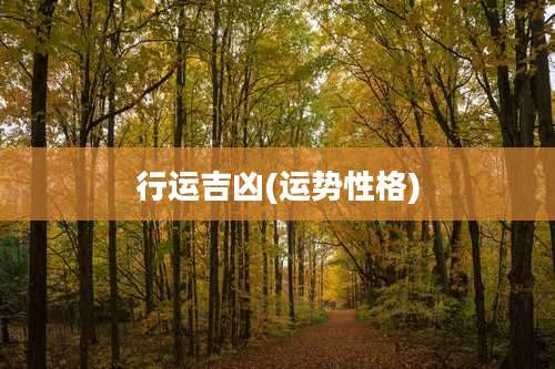 行运吉凶(运势性格)
