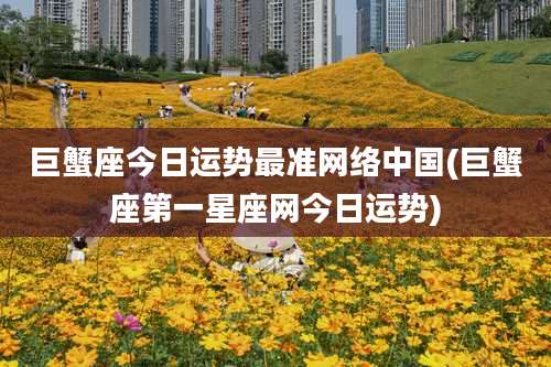 巨蟹座今日运势最准网络中国(巨蟹座第一星座网今日运势)