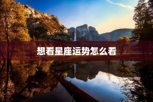 想看星座运势怎么看
