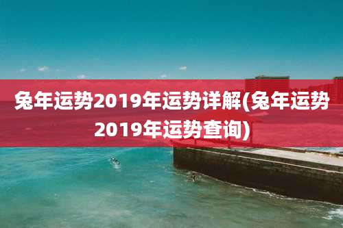 兔年运势2019年运势详解(兔年运势2019年运势查询)