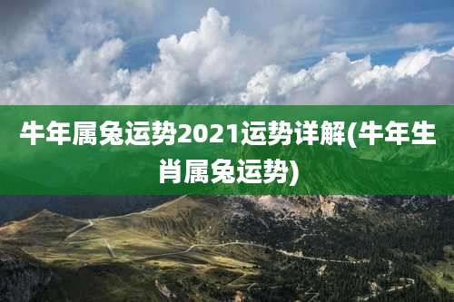 牛年属兔运势2021运势详解(牛年生肖属兔运势)