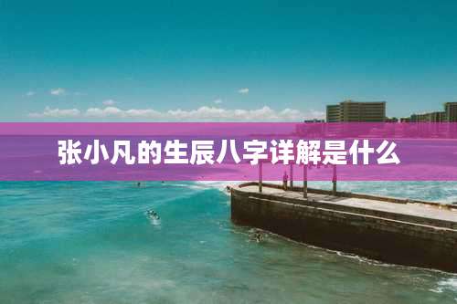 张小凡的生辰八字详解是什么
