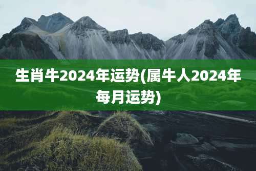 生肖牛2024年运势(属牛人2024年每月运势)