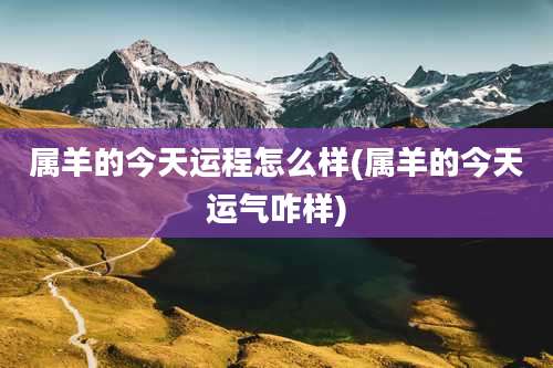 属羊的今天运程怎么样(属羊的今天运气咋样)